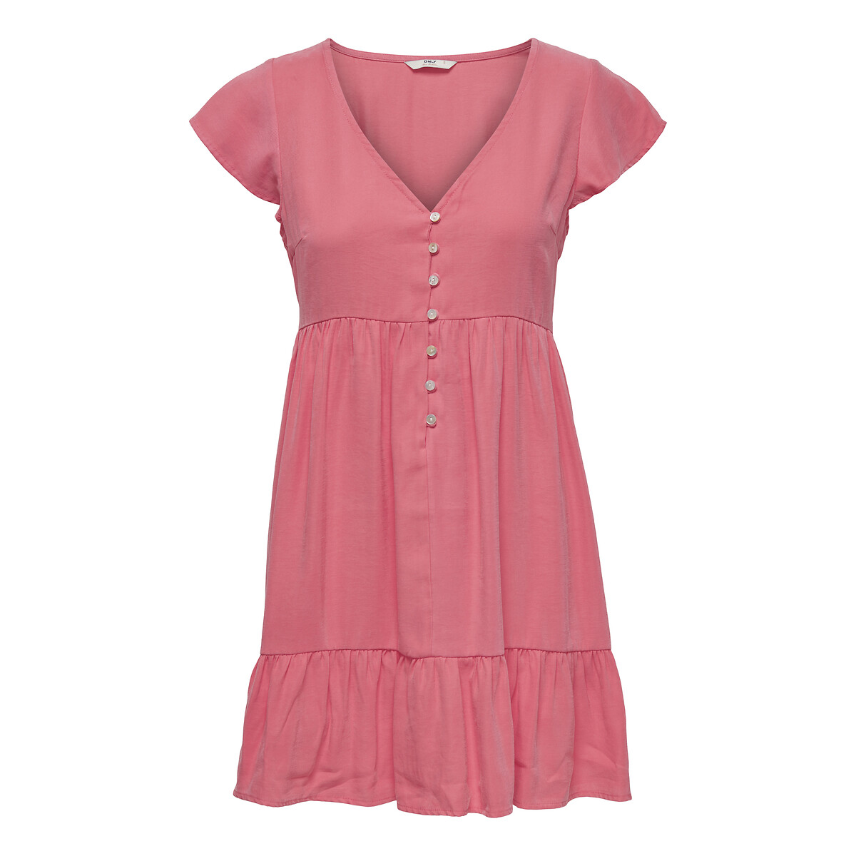 V-neck mini dress , pink, Only | La Redoute